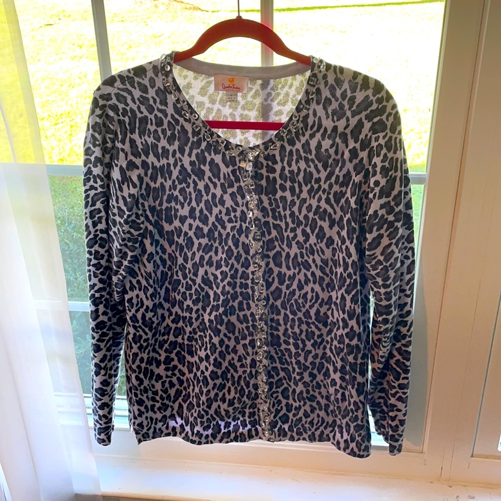 Quacker Factory Button Down Cardigan Bling Sz-Lg - image 1
